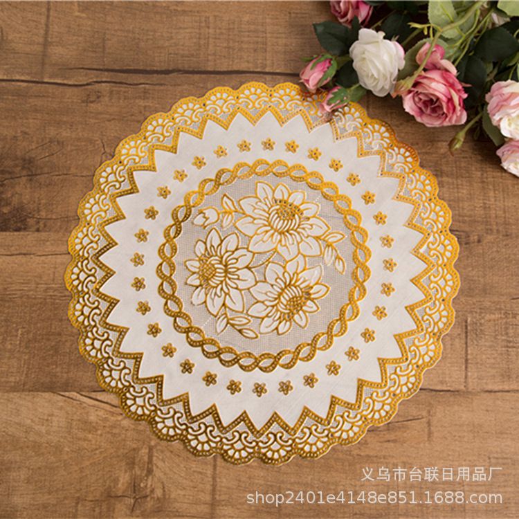 Western Placemat Table Mat Heat Resistant Non-Slip Coaster Bowl Mat Hotel Doilies Hot Gold
Silver 38Cm Pvc Placemat details Picture