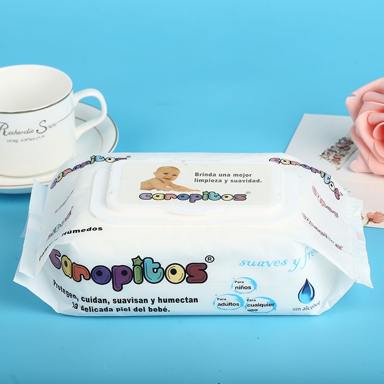 手口湿巾纸湿纸巾 婴儿新生儿童宝宝 带盖柔肤80抽加盖湿巾详情图2