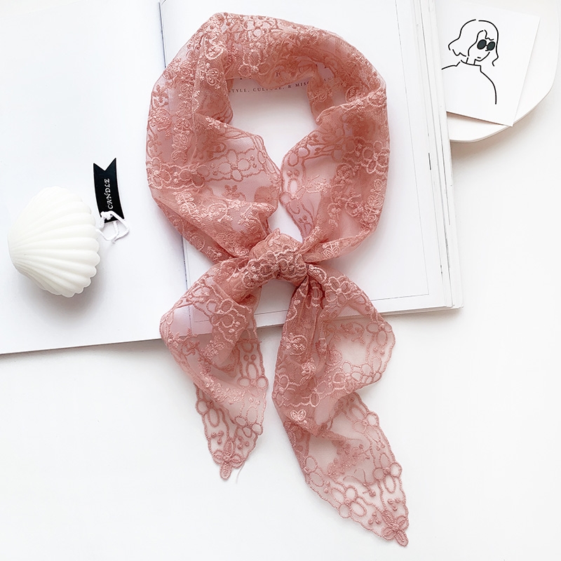 Best-selling scarves, headwear, embroidered lace details Picture