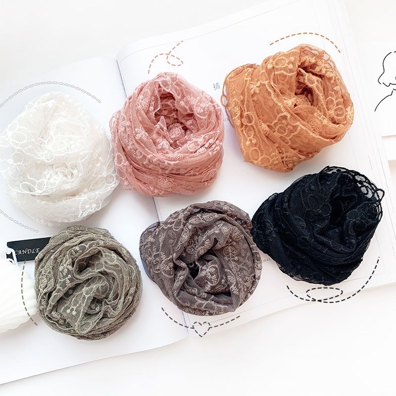 Best-selling scarves, headwear, embroidered lace detail image 1