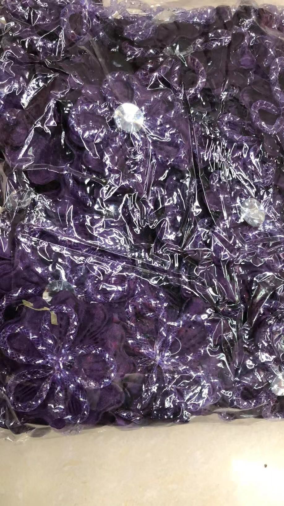 004 Purple Ribbon Diamond Small Flower Textile Accessories Diy full figure