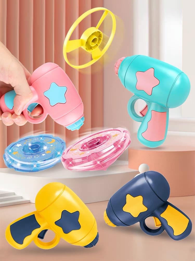 竹蜻蜓飞天仙子户外发光飞碟弹射旋转飞盘儿童女男孩飞机玩具