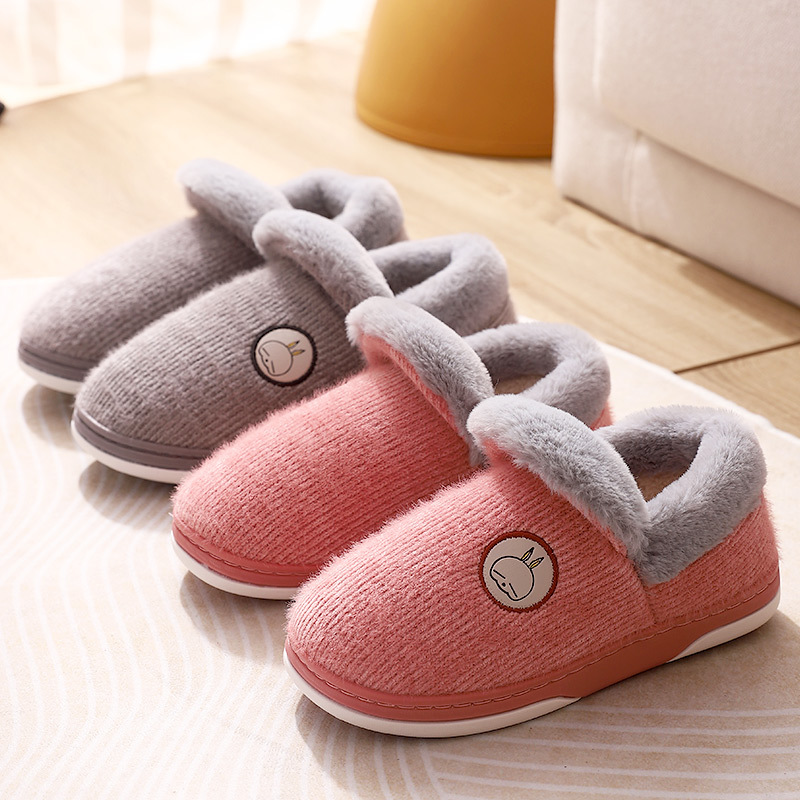Women's autumn and winter indoor anti-slip and warm postpartum confinement home use couple thick-soled bags and men's cotton shoes winter