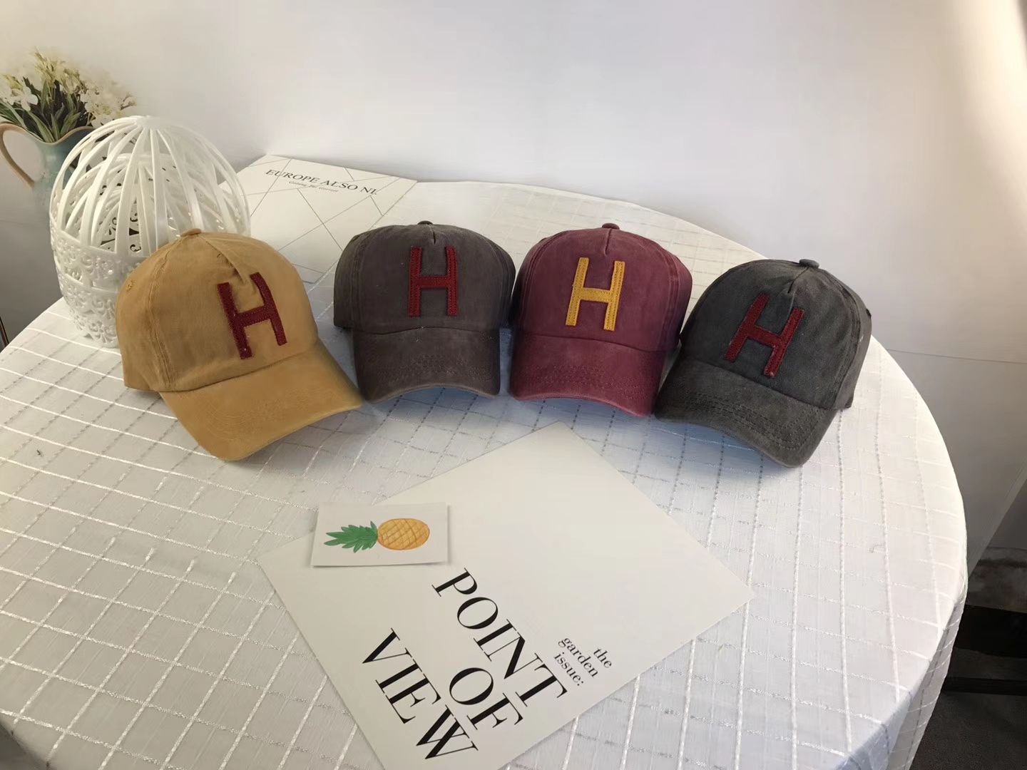 鸭舌帽网络时尚爆款义涛帽业帽子字母H