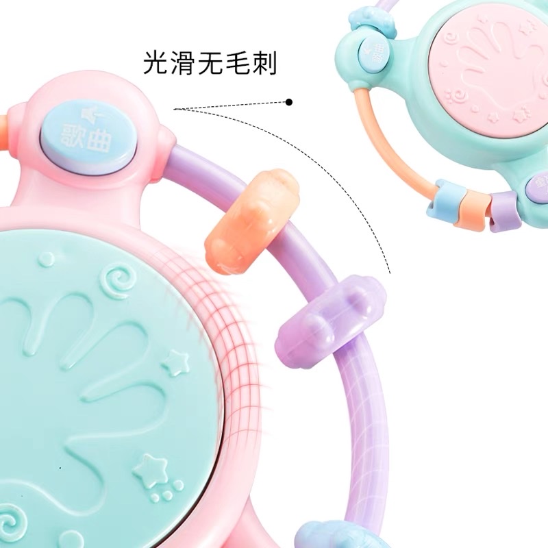 早教婴儿玩具手拍鼓多功能宝宝串珠益智音乐拍拍鼓0-1岁儿童摇铃