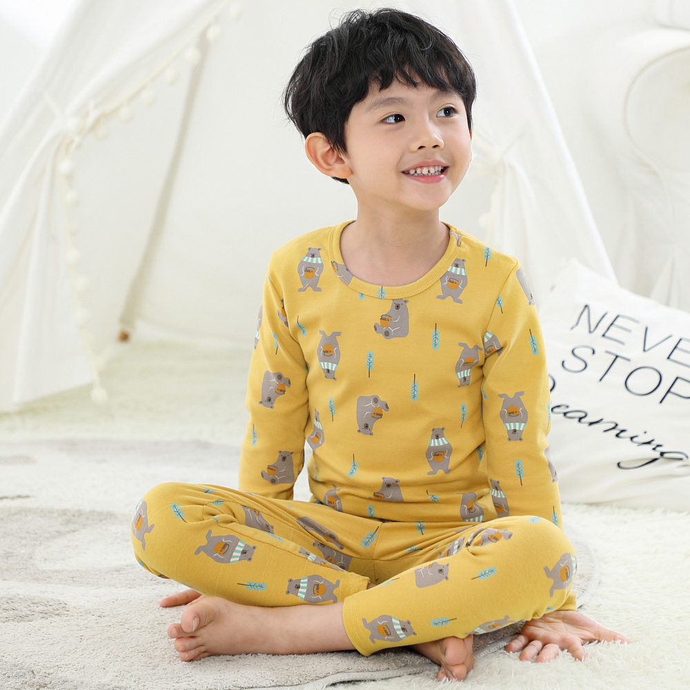 舒绒彩棉加厚儿童保暖内衣套装 产品图