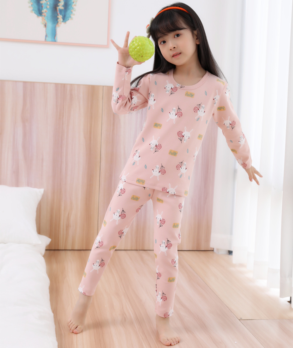 舒绒彩棉加厚儿童保暖内衣套装 细节图