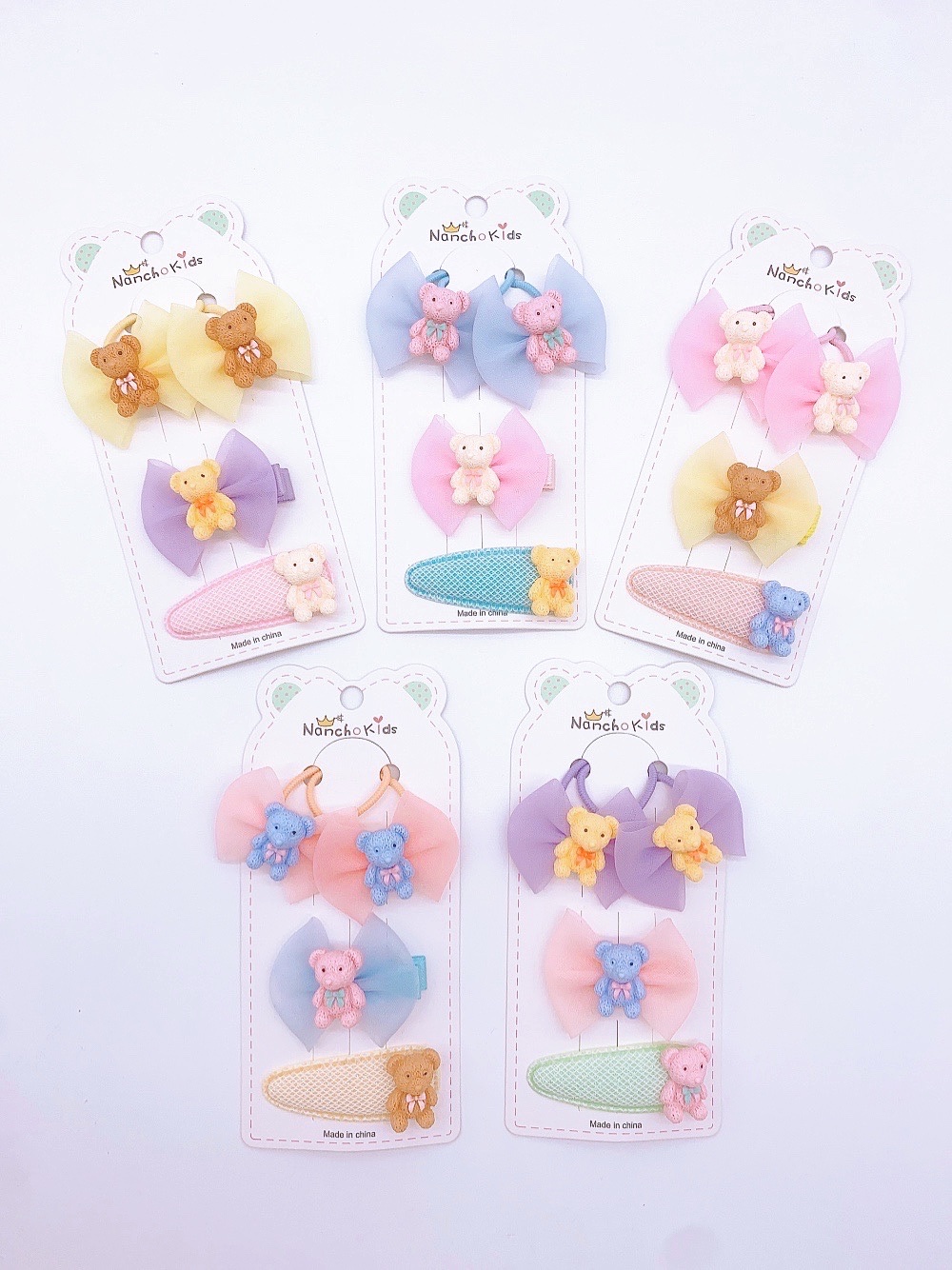 Little Princess Cute Yarn Set 4-Piece Hairpin Band Set details Picture