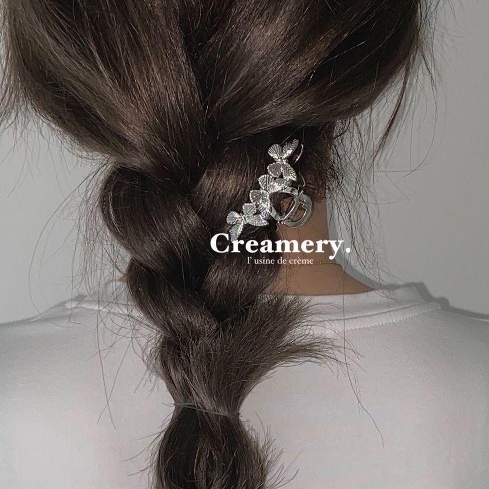 Korean Network With Super Fire Cold Wind Sweet Cool Sister Silver Butterfly Metal Small Hair Grab Small Mini Retro Grab Clip Female details Picture