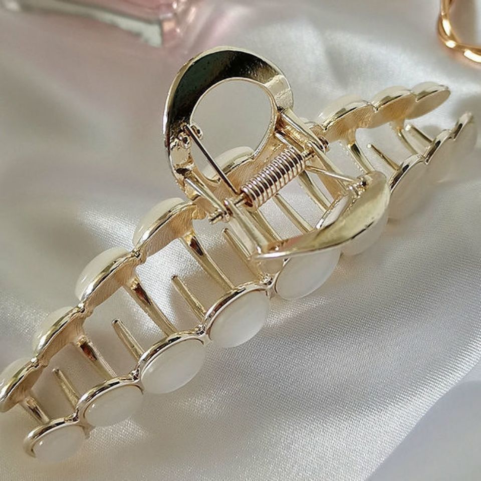 Summer 2021 New Pearl Hair Clip Back Head Female Grab Clip Large Temperament Hair Clip Korean Shark Clip Specification drawing