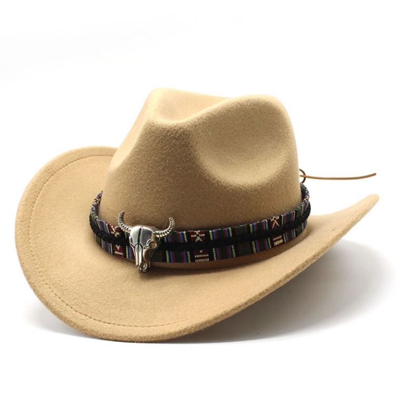 Western cowboy hat and metal cow hat detail image 4