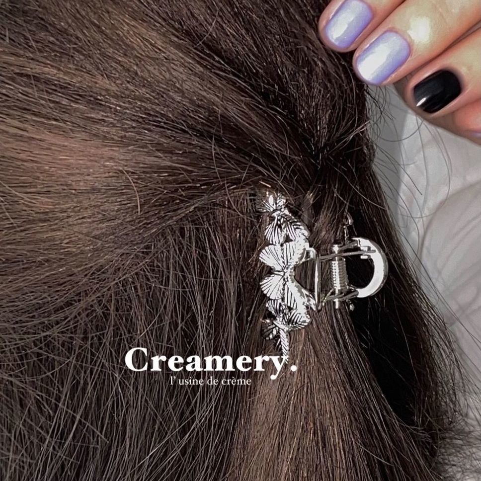 Korean Network With Super Fire Cold Wind Sweet Cool Sister Silver Butterfly Metal Small Hair Grab Small Mini Retro Grab Clip Female Item Picture
