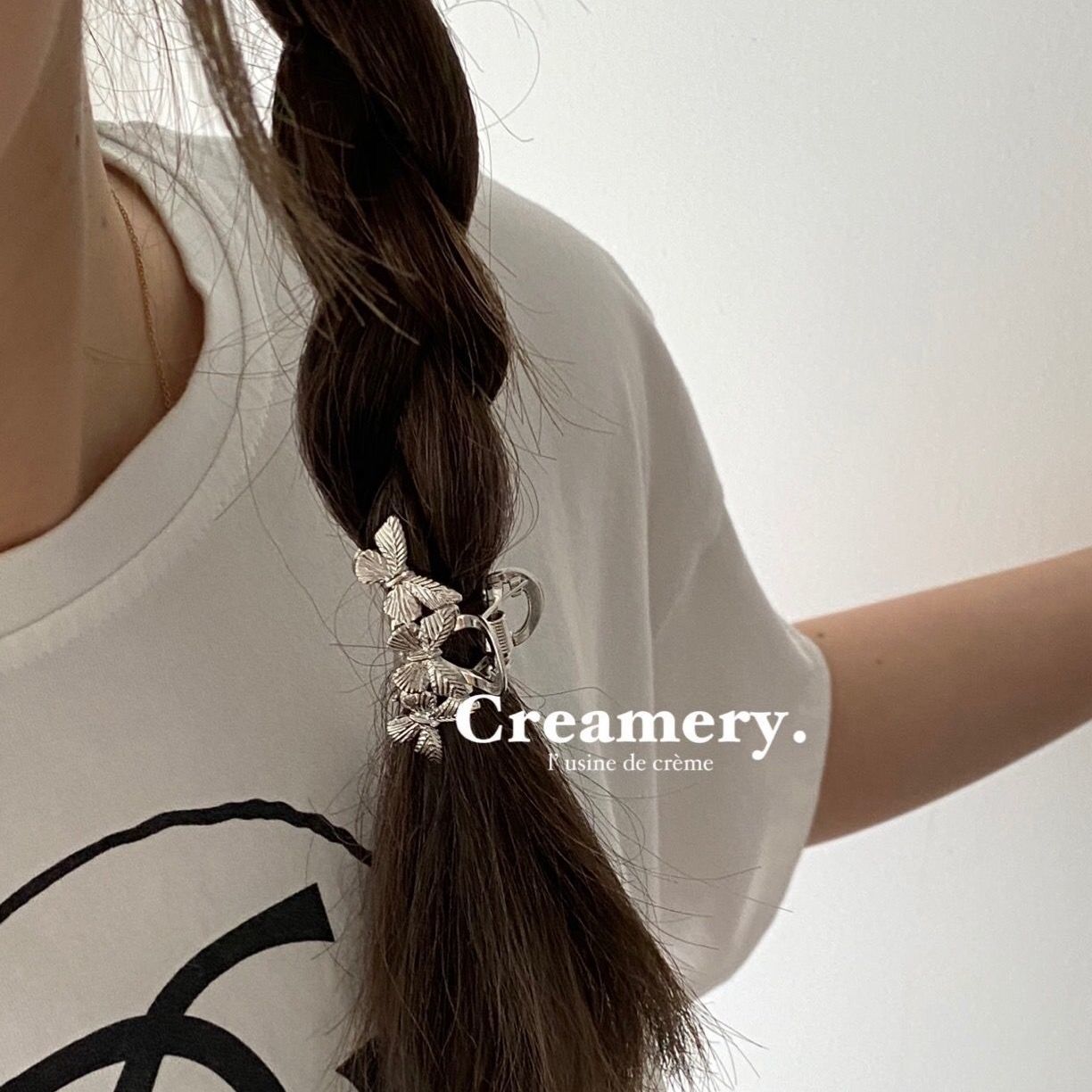 Korean Network With Super Fire Cold Wind Sweet Cool Sister Silver Butterfly Metal Small Hair Grab Small Mini Retro Grab Clip Female Specification drawing