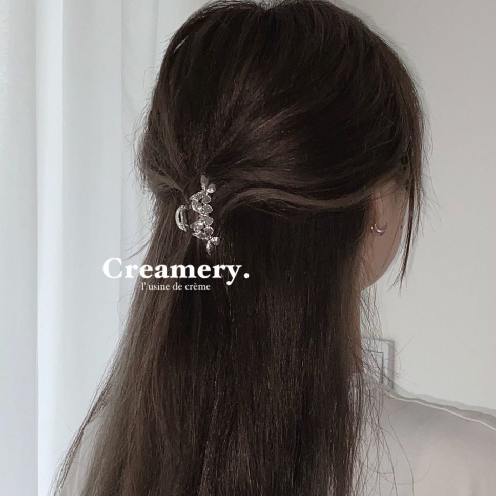 Korean Network With Super Fire Cold Wind Sweet Cool Sister Silver Butterfly Metal Small Hair Grab Small Mini Retro Grab Clip Female undefined