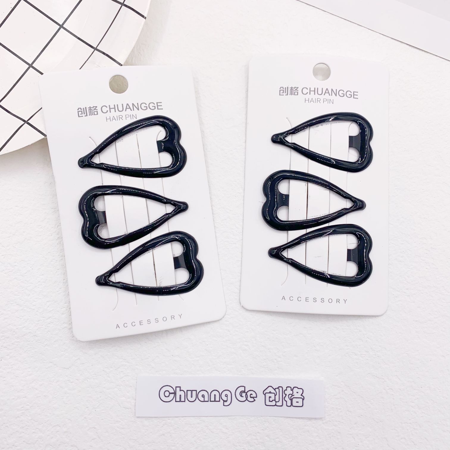 Black oil-dripping BB clip, a fashionable cartoon hair clip for students and children Specification image