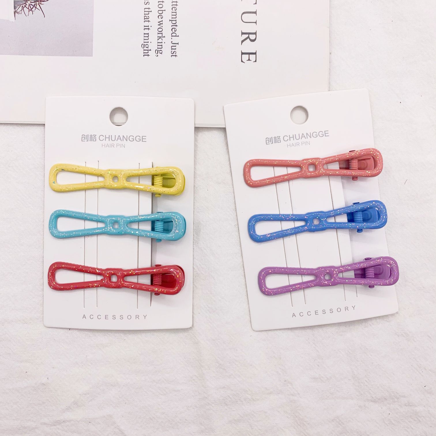 Glitter oil-dripping colored duck clips, student and children's fashionable hair clips, milk tea color series BB clips, matte texture oil-dripping BB clips