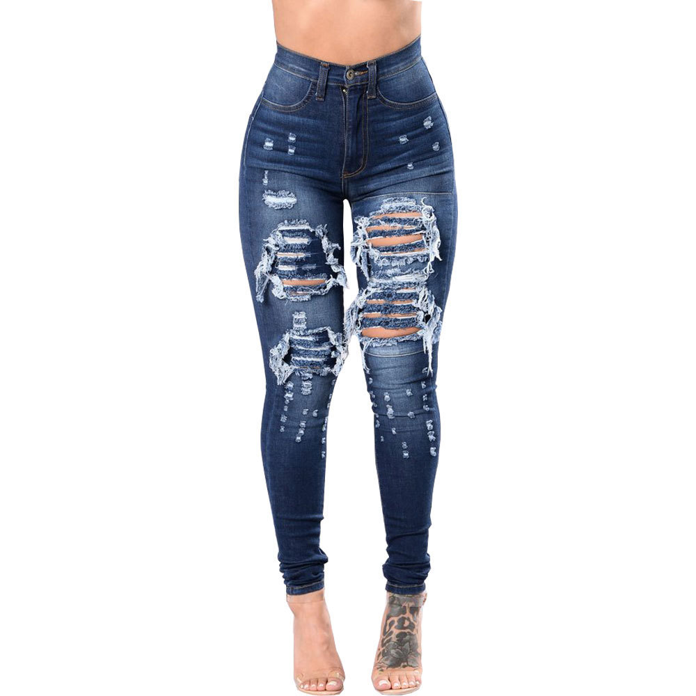 2022 new style ripped jeans details Picture