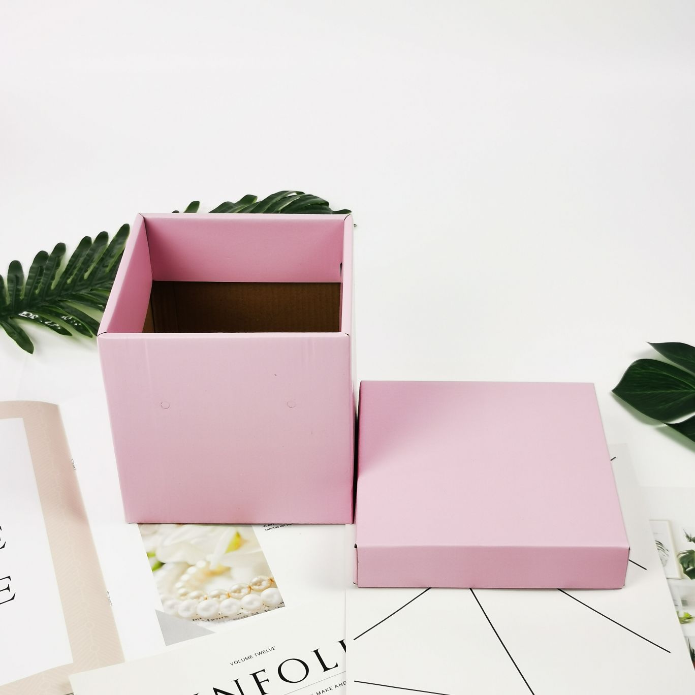 粉色正方形瓦楞盒礼品盒喜糖盒零食盒礼物盒收纳盒生日礼盒详情10