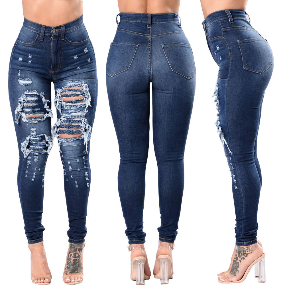 2022 new style ripped jeans detail image 3