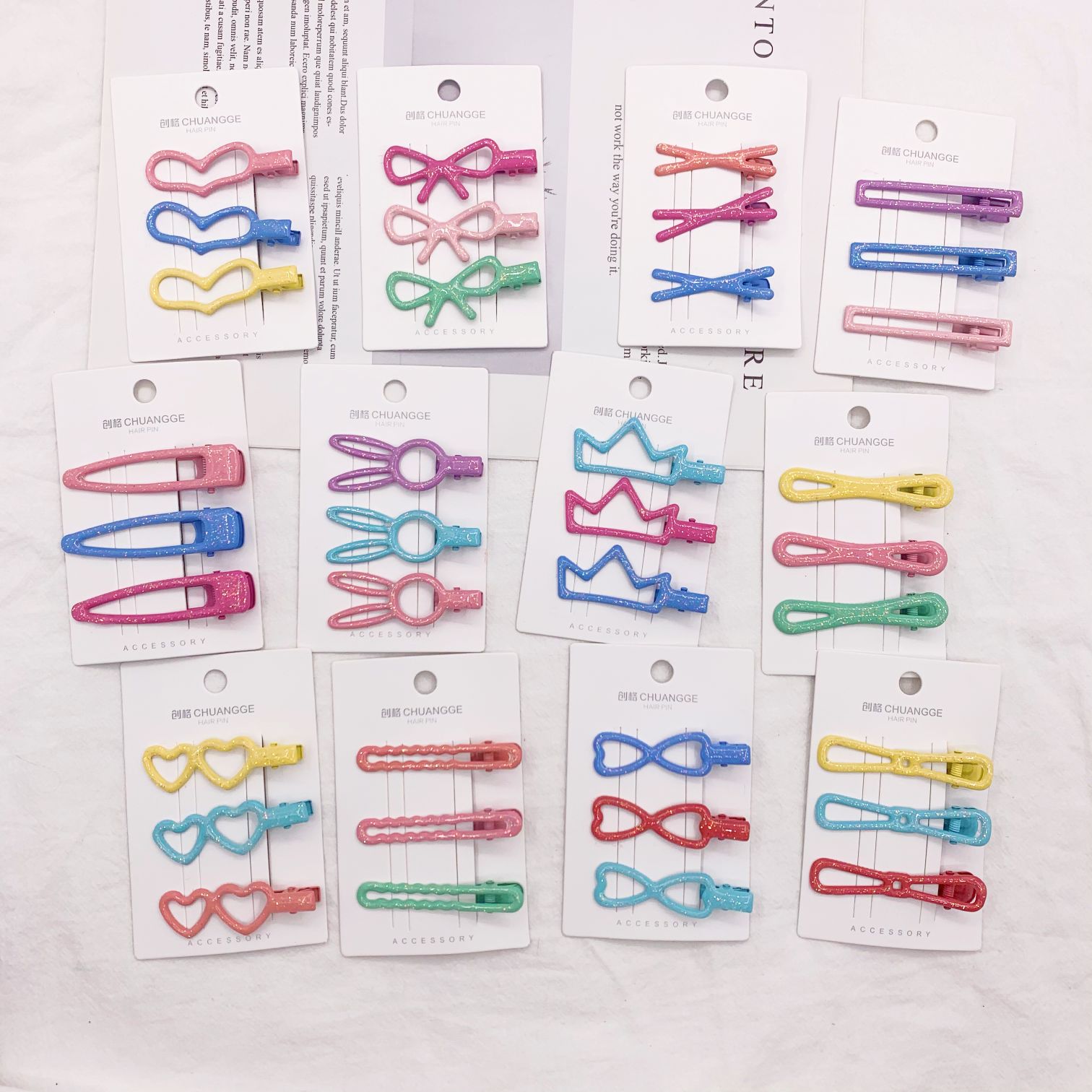 Glitter oil-dripping colored duck clips, student and children's fashionable hair clips, milk tea color series BB clips, matte texture oil-dripping BB clips Application Scenario