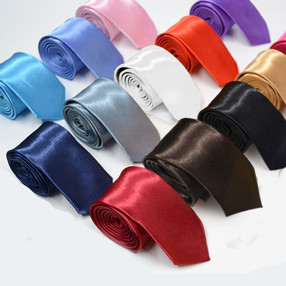 Men's ties in stock: 5cm Korean solid color narrow ties, casual small ties, black manufacturer wholesale Specification image