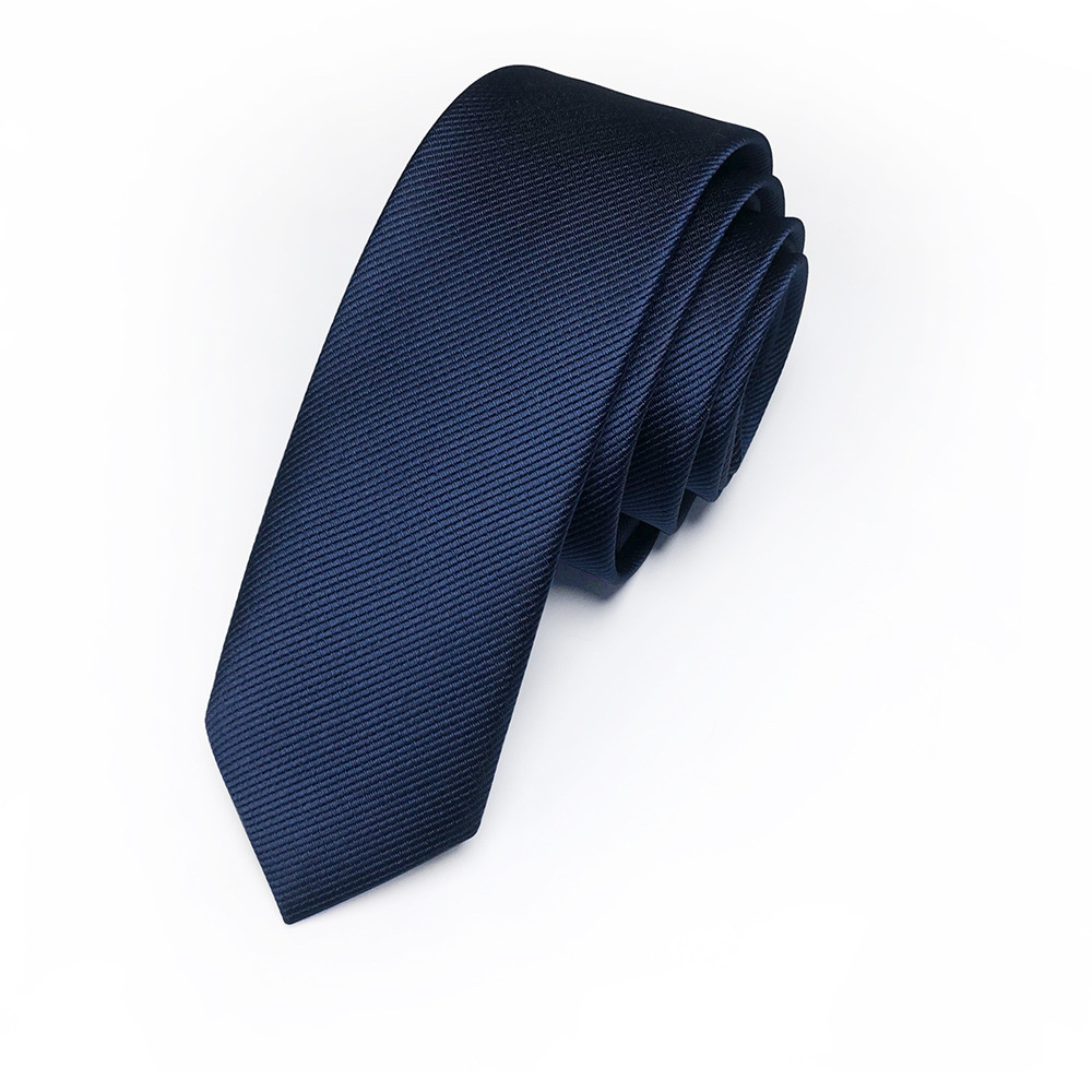 Narrow 5cm color-woven fine twill Korean-style professional wear for men and women, wedding, work and casual Specification image