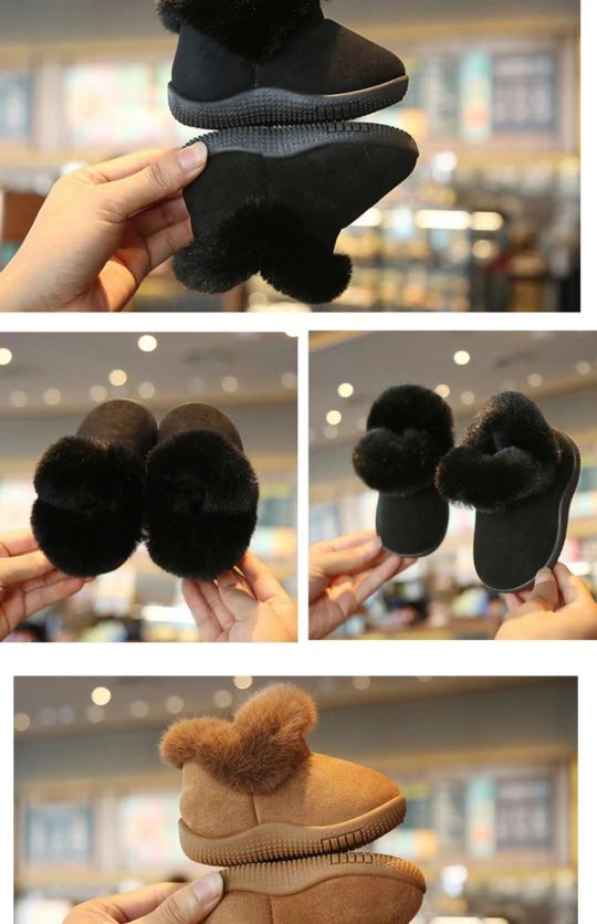 冬季幼童雪地靴软底防滑1-3-5岁6儿童保暖棉靴加绒加厚男宝宝棉鞋