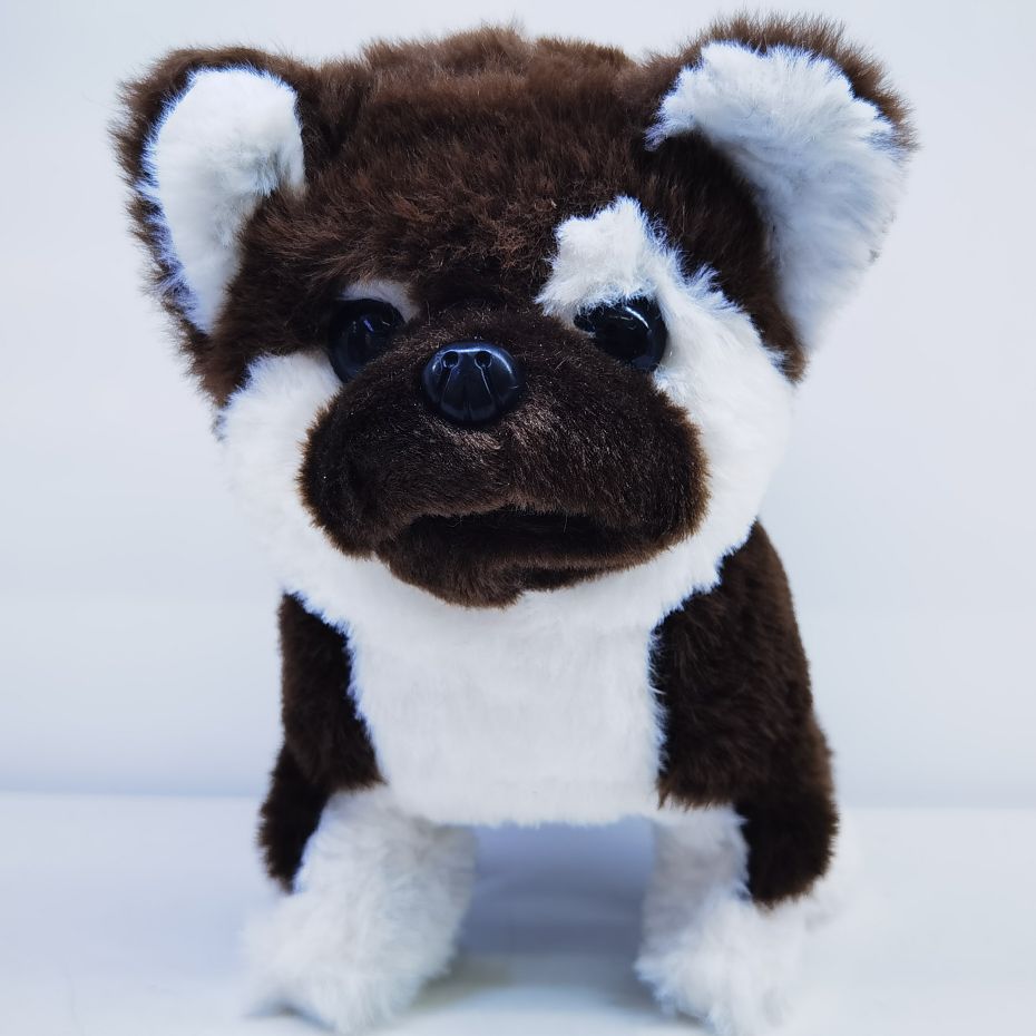 The Kebeqi brand smart electric plush toy dog robot dog can bark and move. It is an electronic pet and a fun companion for children