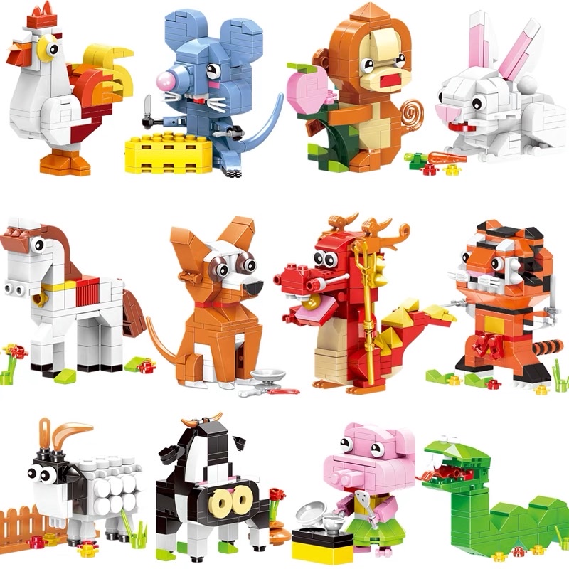 乐高积木男孩子益智力拼装动物系列6-7十二生肖8玩具10岁属相模型图