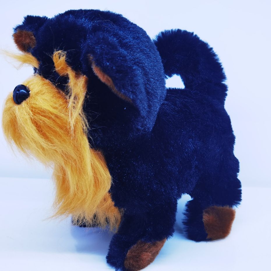 Yanghang brand intelligent robot dog electric plush toy, black dog simulation interactive electronic pet, new favorite for children's companionship and education detail image 3