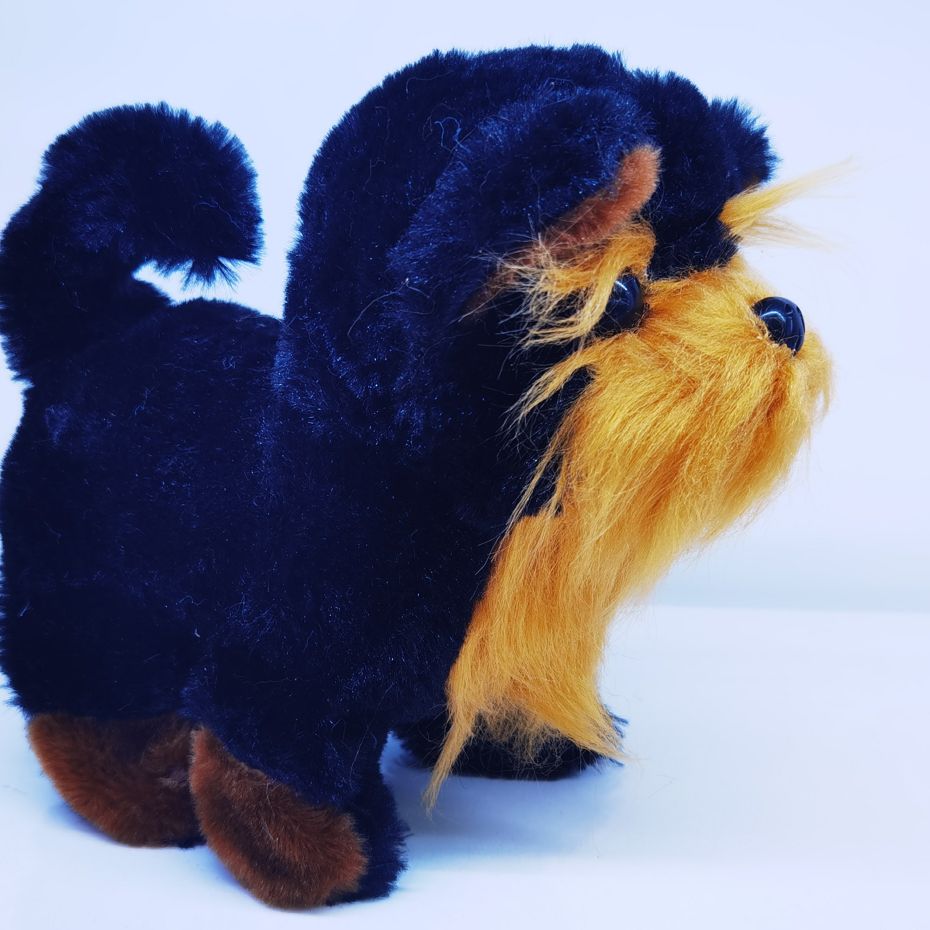 Yanghang brand intelligent robot dog electric plush toy, black dog simulation interactive electronic pet, new favorite for children's companionship and education Specification image