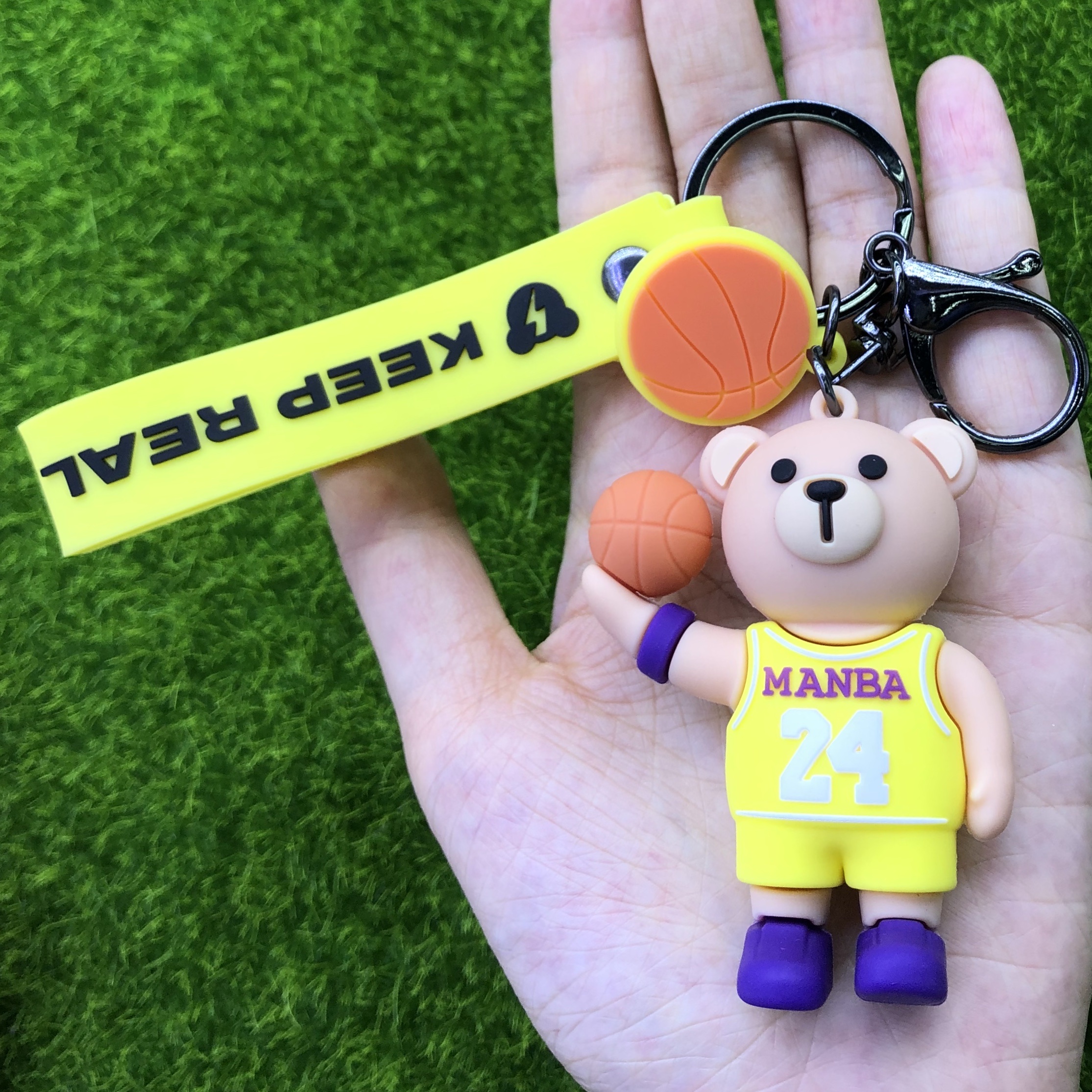 pvc硅胶软胶篮球小熊钥匙扣包包汽车钥匙挂件详情图5