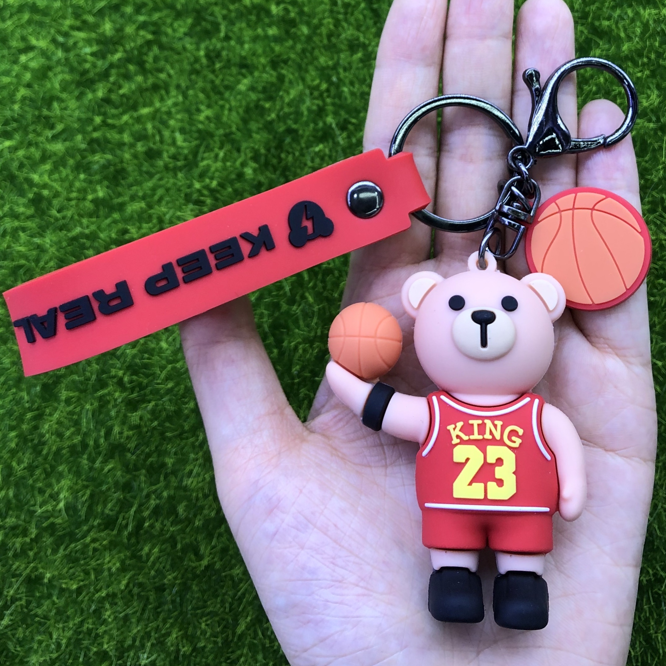 pvc硅胶软胶篮球小熊钥匙扣包包汽车钥匙挂件详情图4