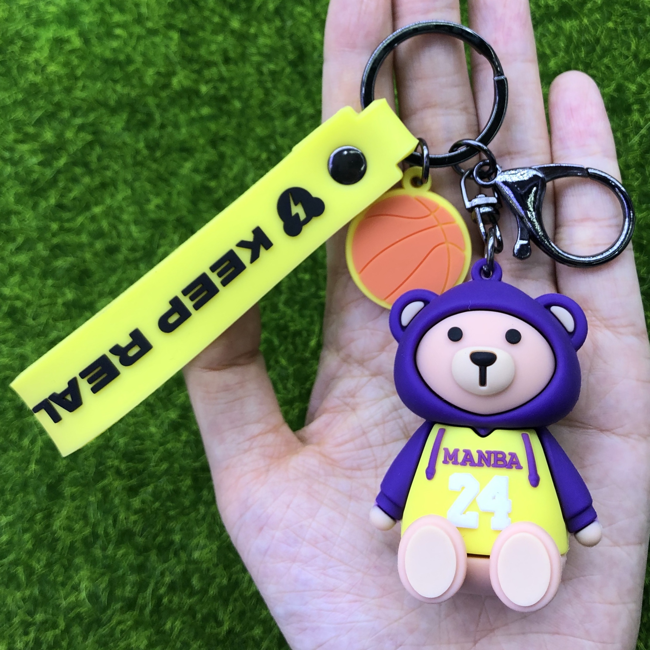 pvc硅胶软胶篮球小熊钥匙扣包包汽车钥匙挂件详情图3