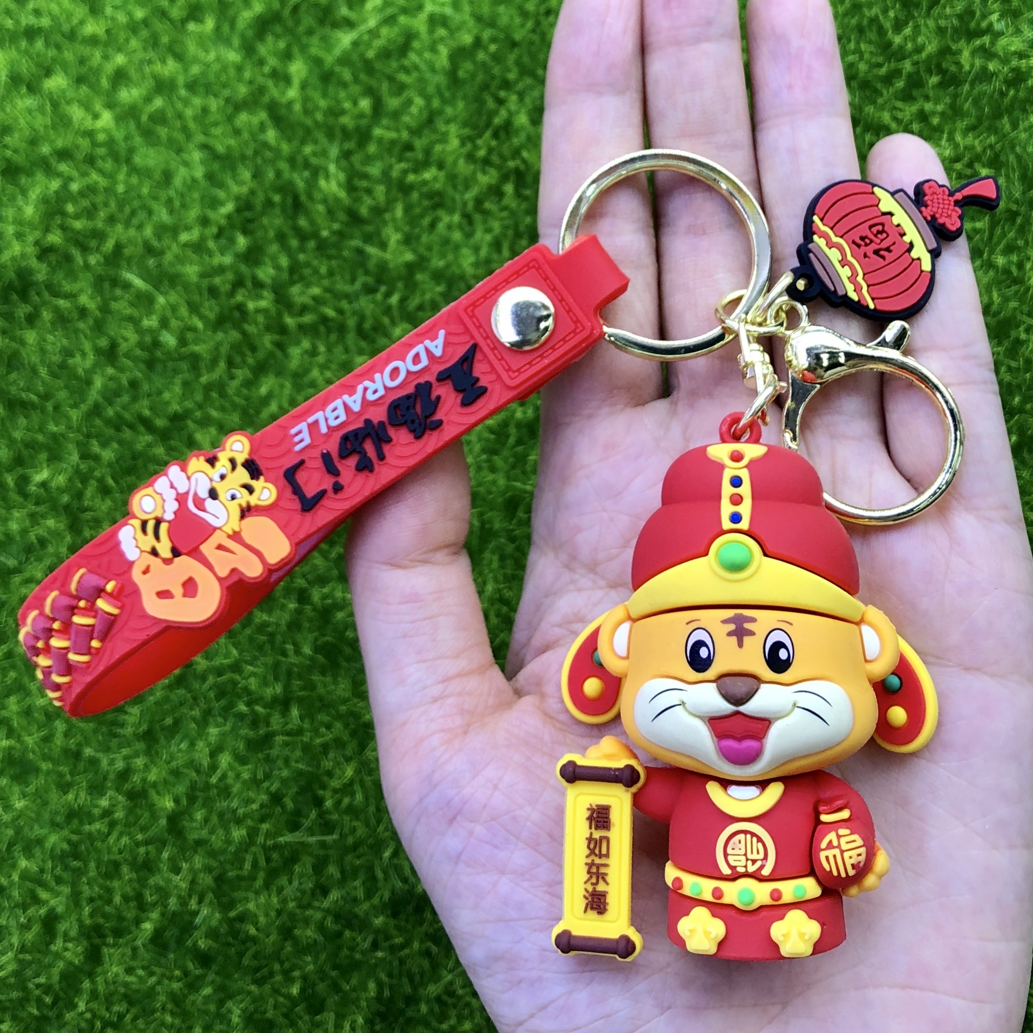 Pvc软胶硅胶老虎钥匙扣 新年钥匙包包挂件挂件详情图2