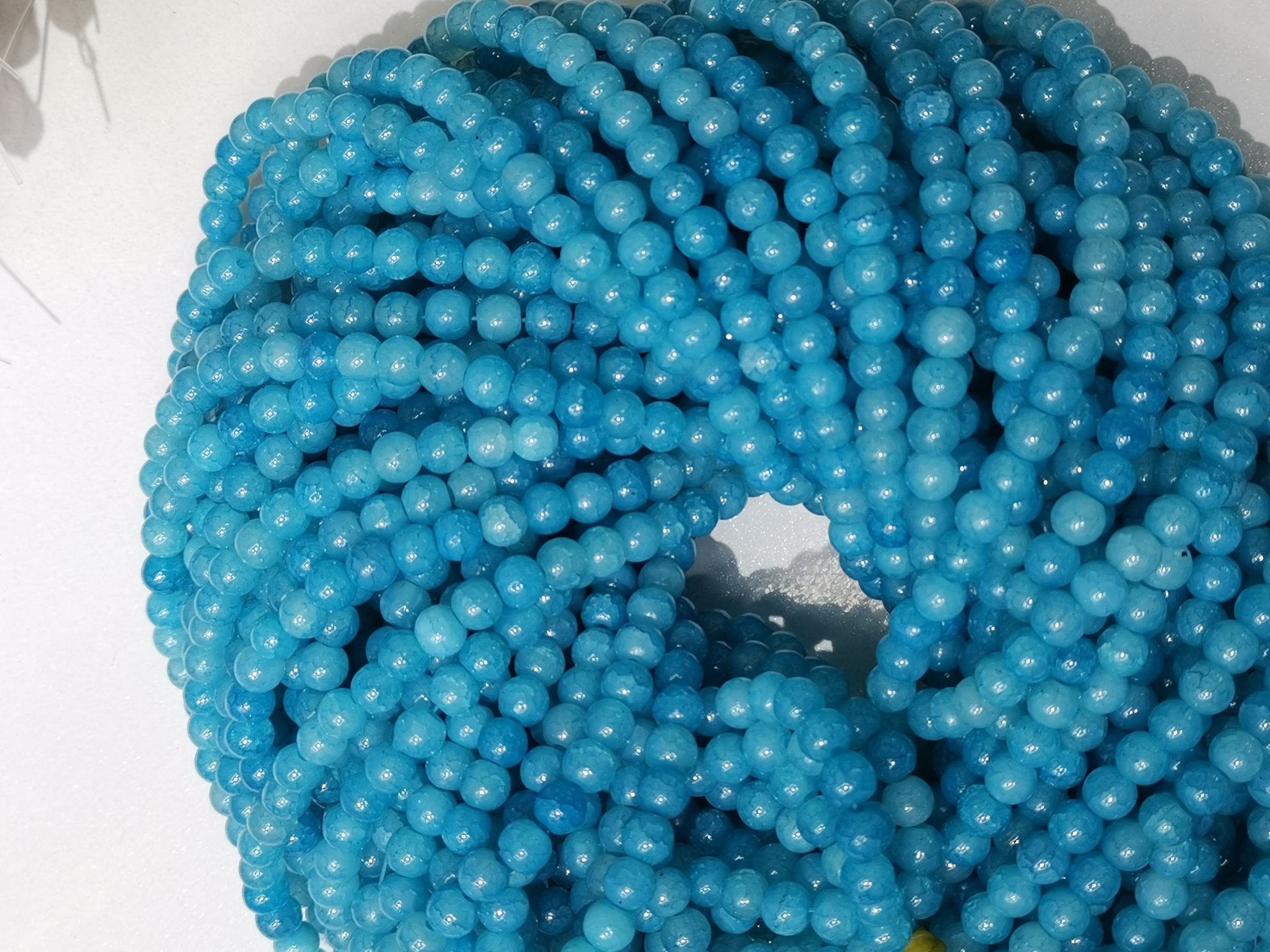 嘉伊6mm浅蓝本色碎花圆珠详情图3