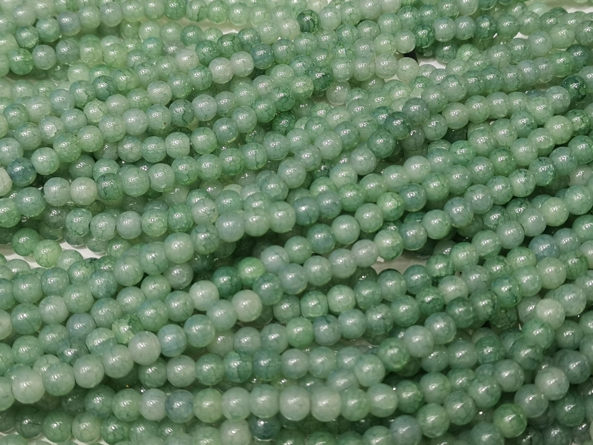 嘉伊6mm绿色本色碎花圆珠详情图4