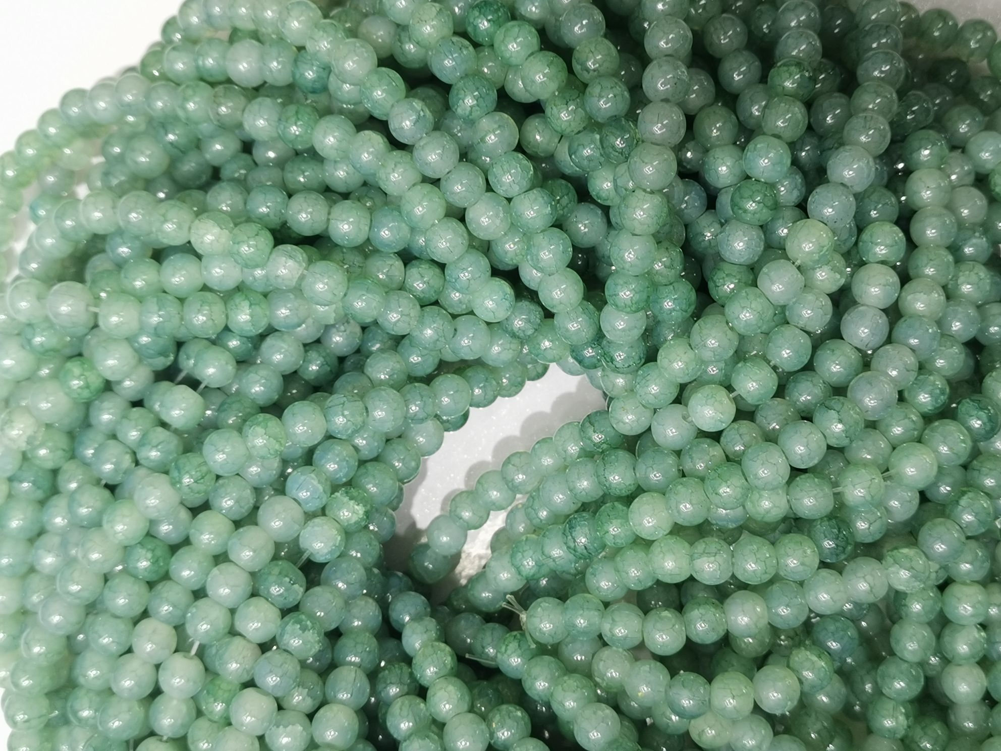 嘉伊6mm绿色本色碎花圆珠详情图6