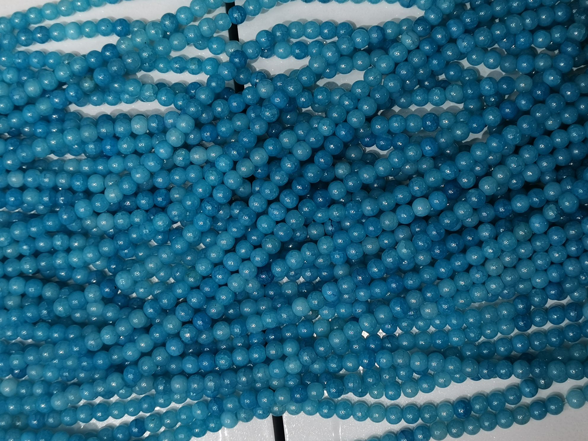 嘉伊6mm浅蓝本色碎花圆珠详情图5