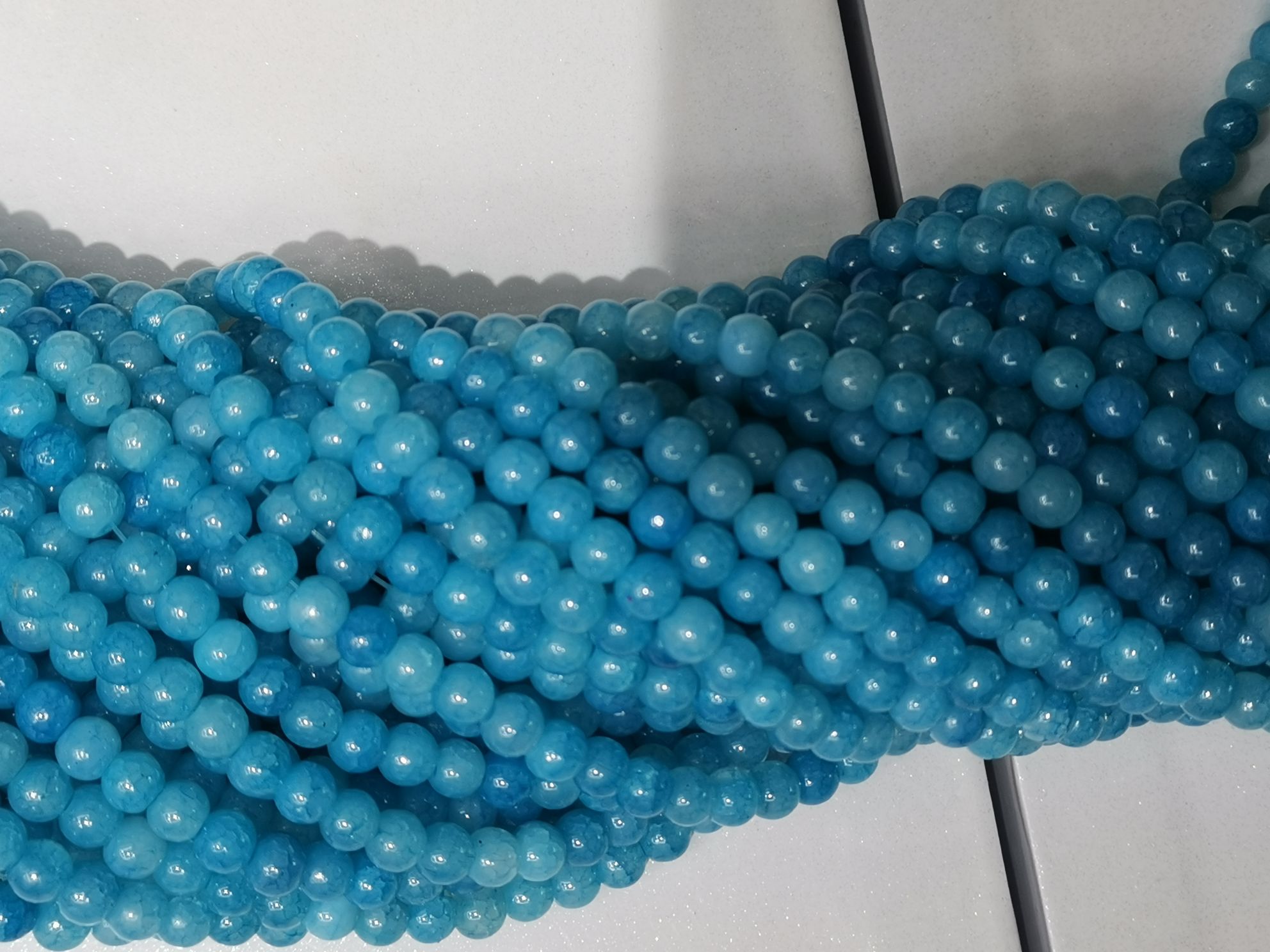 嘉伊6mm浅蓝本色碎花圆珠详情图1