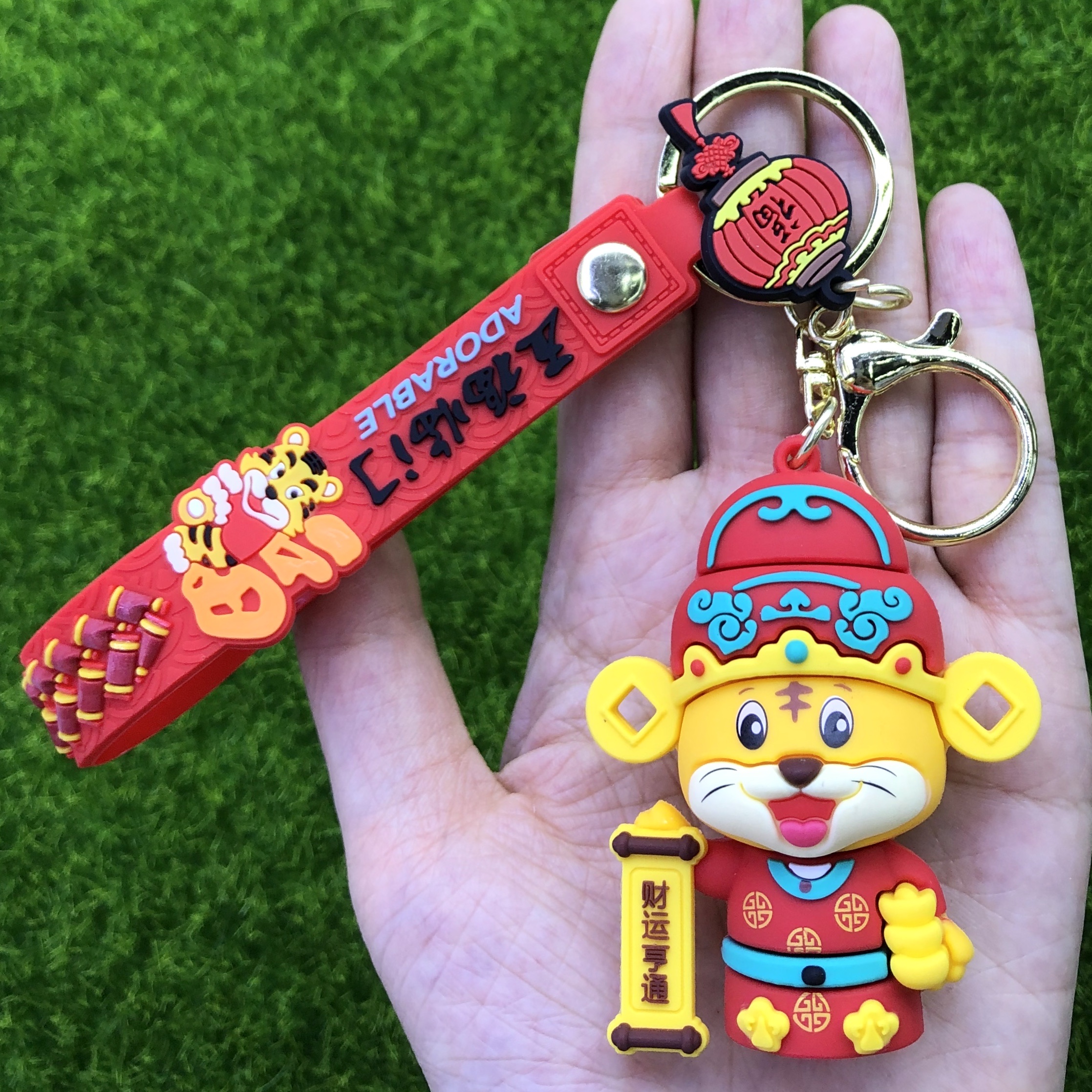 Pvc软胶硅胶老虎钥匙扣 新年钥匙包包挂件挂件详情图5