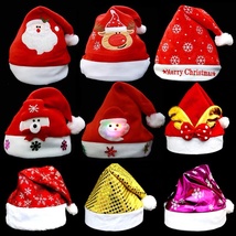 圣诞装饰品儿童圣诞帽子成人帽发光帽幼儿园圣诞礼物卡通老人帽