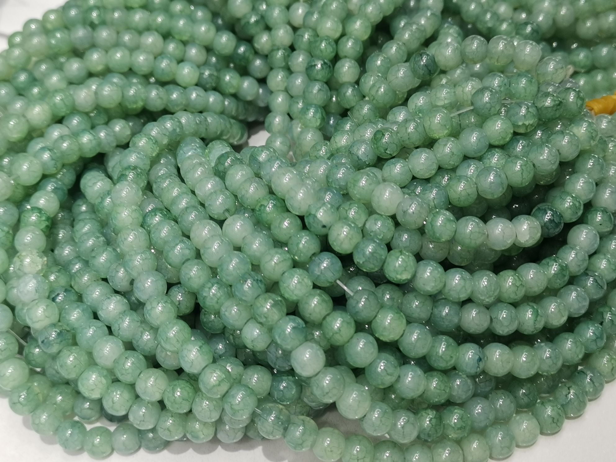 嘉伊6mm绿色本色碎花圆珠详情图2