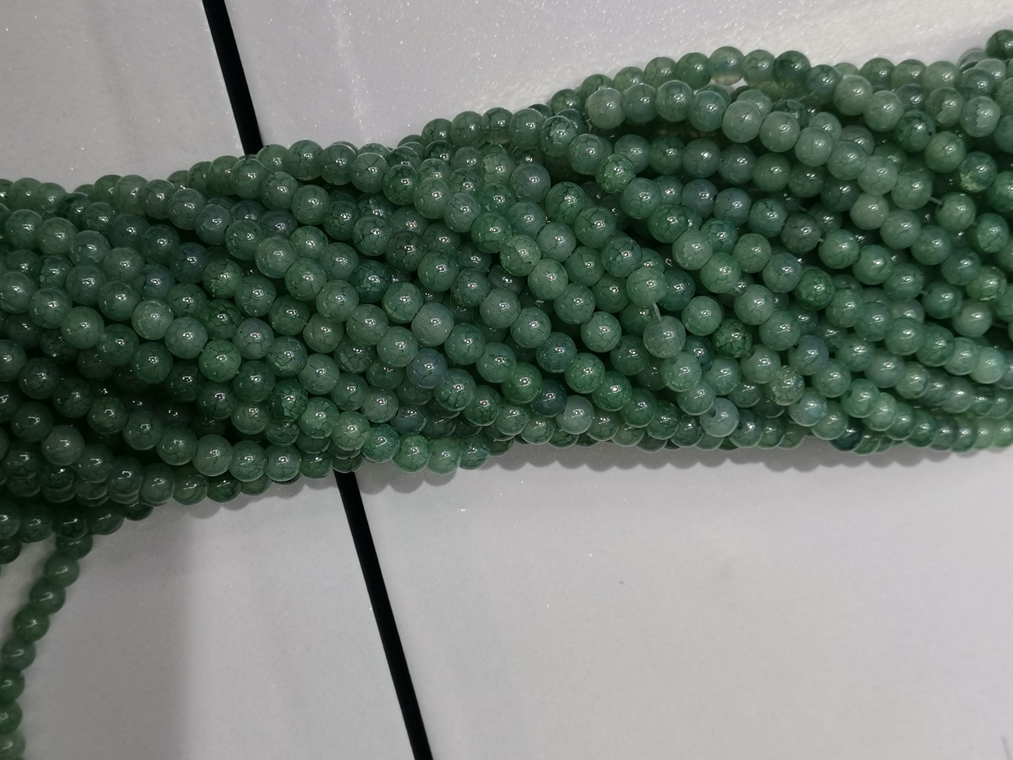 嘉伊6mm绿色本色碎花圆珠详情图3