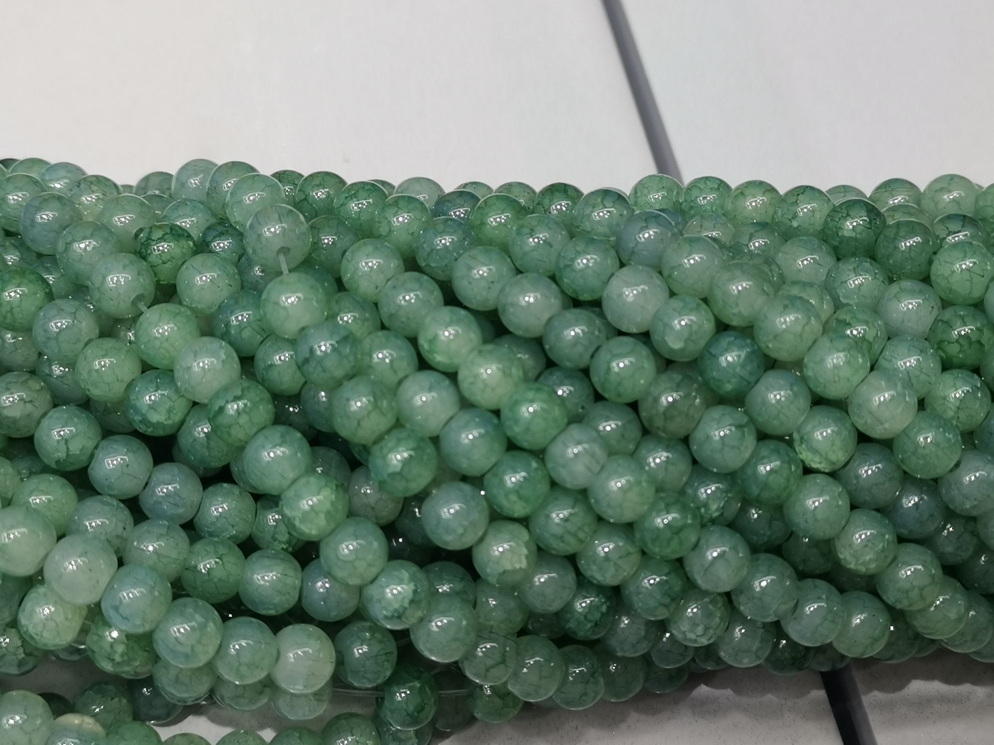 嘉伊6mm绿色本色碎花圆珠详情图5