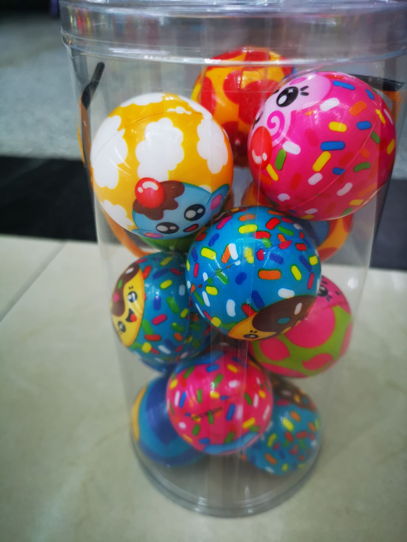 PU弹力球～4.5cm汉堡-桶装