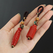 复古朱砂红葫芦汽车钥匙扣中国红本命年钥匙挂件男女创意礼品配饰 
