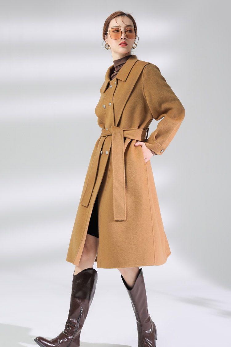 This mid-length high-end and fashionable wool coat is the same style of cashmere coat for women from Jimmy Seio Mall in the 2021 winter Application Scenario