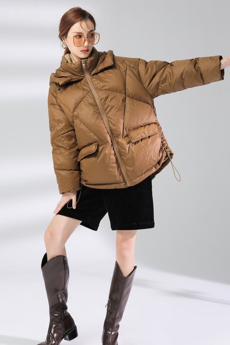 Jimmy Seio's 2021 winter fashion new down jacket is a high-end, warm, casual, loose and warm solid color details Picture
