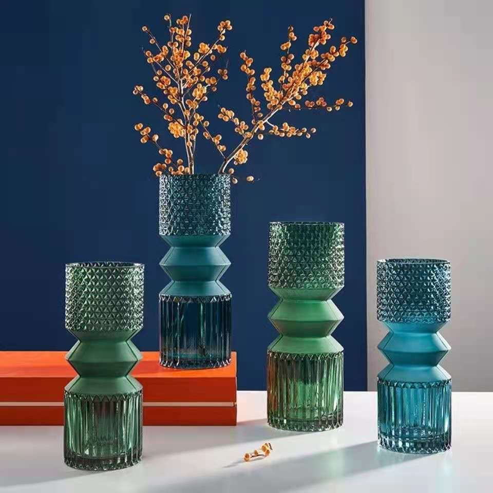 北欧莫兰迪玻璃瓶花瓶现代简约创意餐桌样板间水培插花摆件彩色花 详情图1